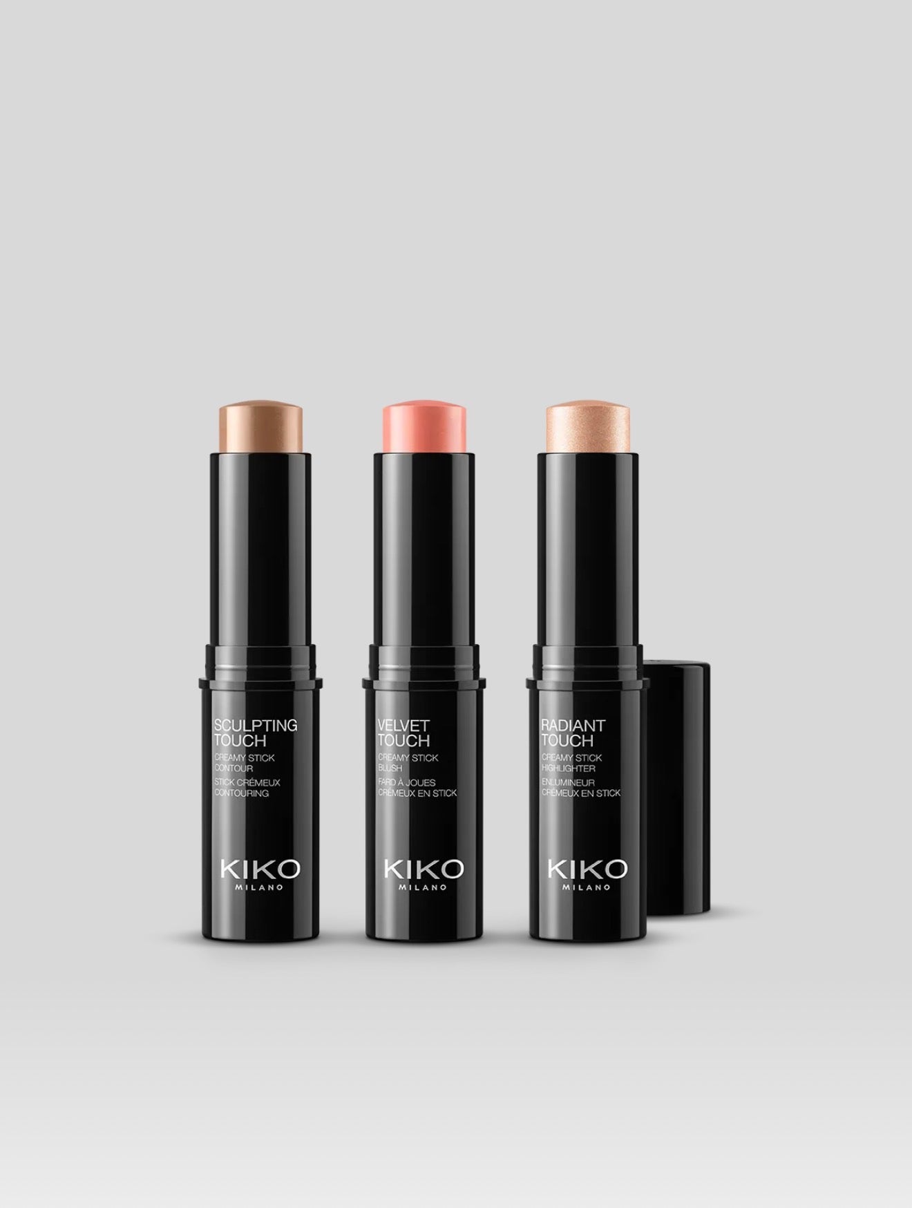 kiko MilanoContouring Face Set
Kit de maquillaje facial con 3 sticks: colorete, iluminador y contorno facial