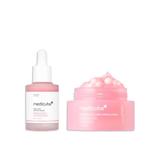 Medicube Salmon PDRN suero de péptido rosa ADN de salmón PDRN Crema de cápsula de colágeno rosa | Para piel firme y radiante | Cuidado de la piel coreano