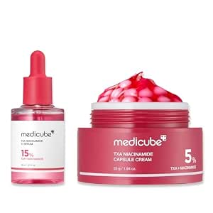 Medicube Duo: TXA+Niacinamida 15%- Glow Suero Facial y Crema Tranexamic+Cápsula de Niacinamida