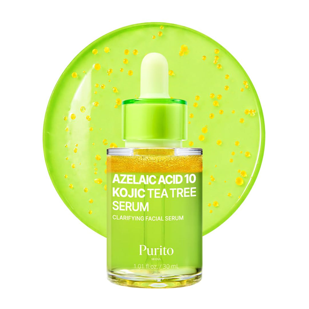 PURITO Ácido Azelaico 10% + Ácido Kójico + Suero Facial de Árbol de Té | para Acné y Marcas, Brotes
