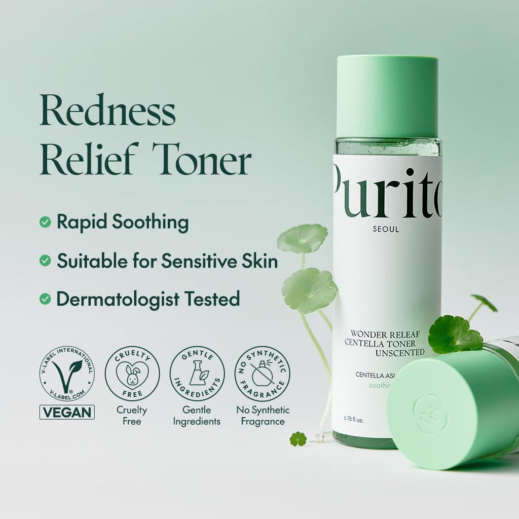PURITO Seoul Wonder Releaf Centella Tónico  Coreano, para Piel Sensible 200 ml