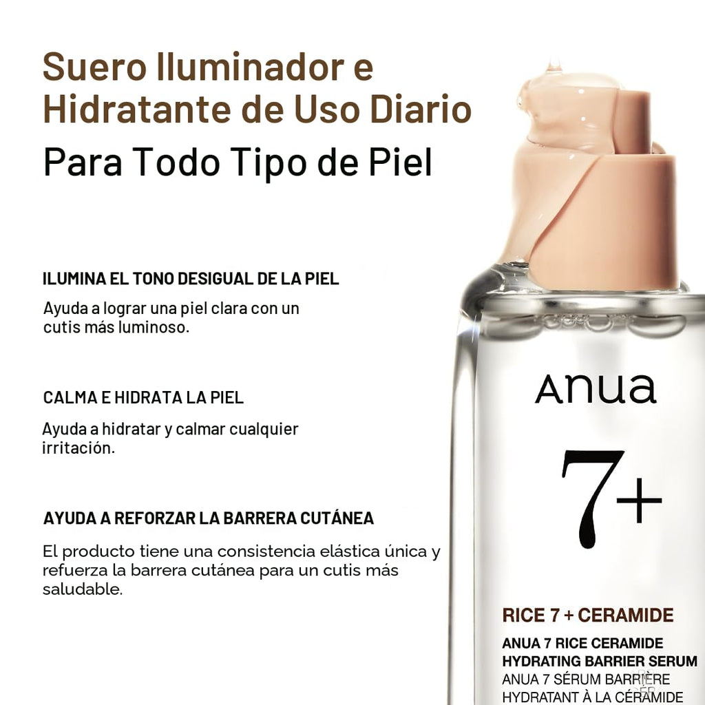 ANUA Rice Ceramide 7 Suero Hidratante acido hialuronico - niacinamide