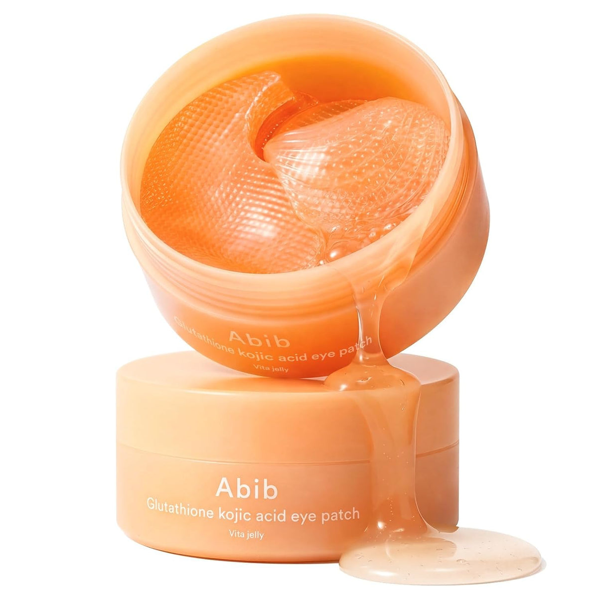 Abib Parches oculares de ácido kójico glutatión para ojeras radiantes y manchas oscuras, con gelatina tonificada, 60 unidades, cuidado de la piel coreano