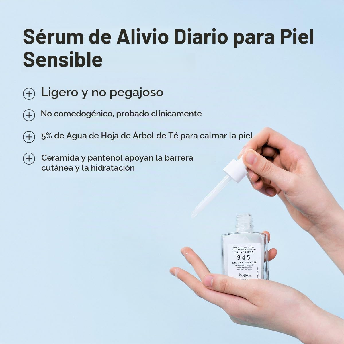 Dr.Althea Suero de alivio 345,  Suero hidratante  para piel seca e irritada, ayuda a calmar el enrojecimiento