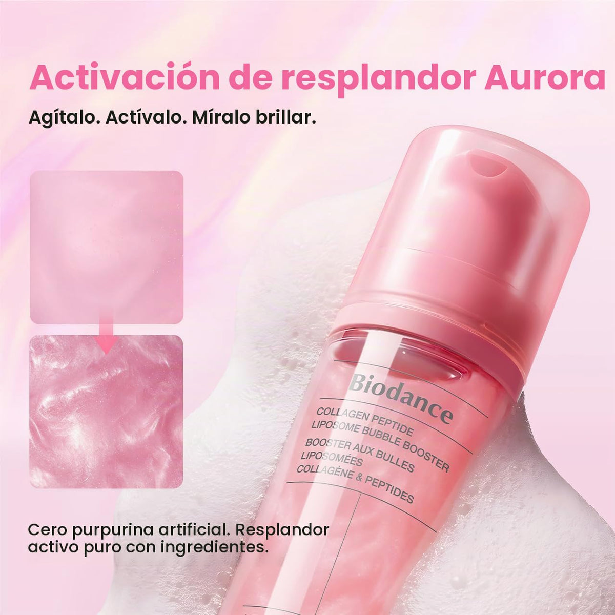 BIODANCE Péptido de colágeno Lipsome Bubble Booster, esencia de espuma de microburbujas para elasticidad y relleno, hidratación y preparación de la piel, cuidado coreano de la piel