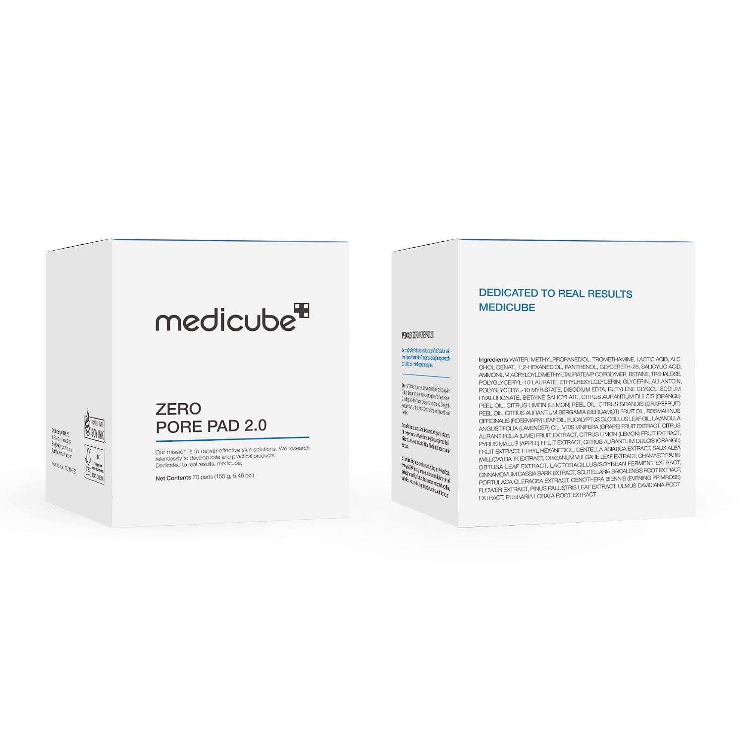 Medicube Almohadillas de tóner Zero Pore Pad 2.0 | Almohadilla facial de doble textura para exfoliación y cuidado de poros
