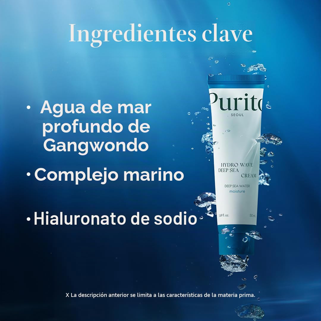 PURITO Crema del Mar Profundo, Hidratación, para Todo Tipos de Piel