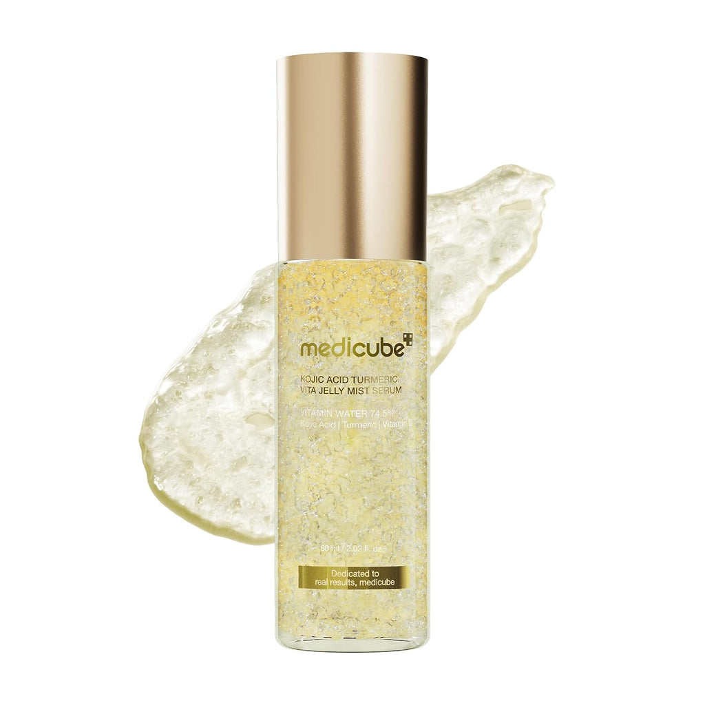 Medicube Jelly Mist - Suero con cúrcuma de ácido kójico | Aerosol facial diario 2 en 1 y suero | Vitamina C, cúrcuma, pantenol para un cuidado hidratante y calmante