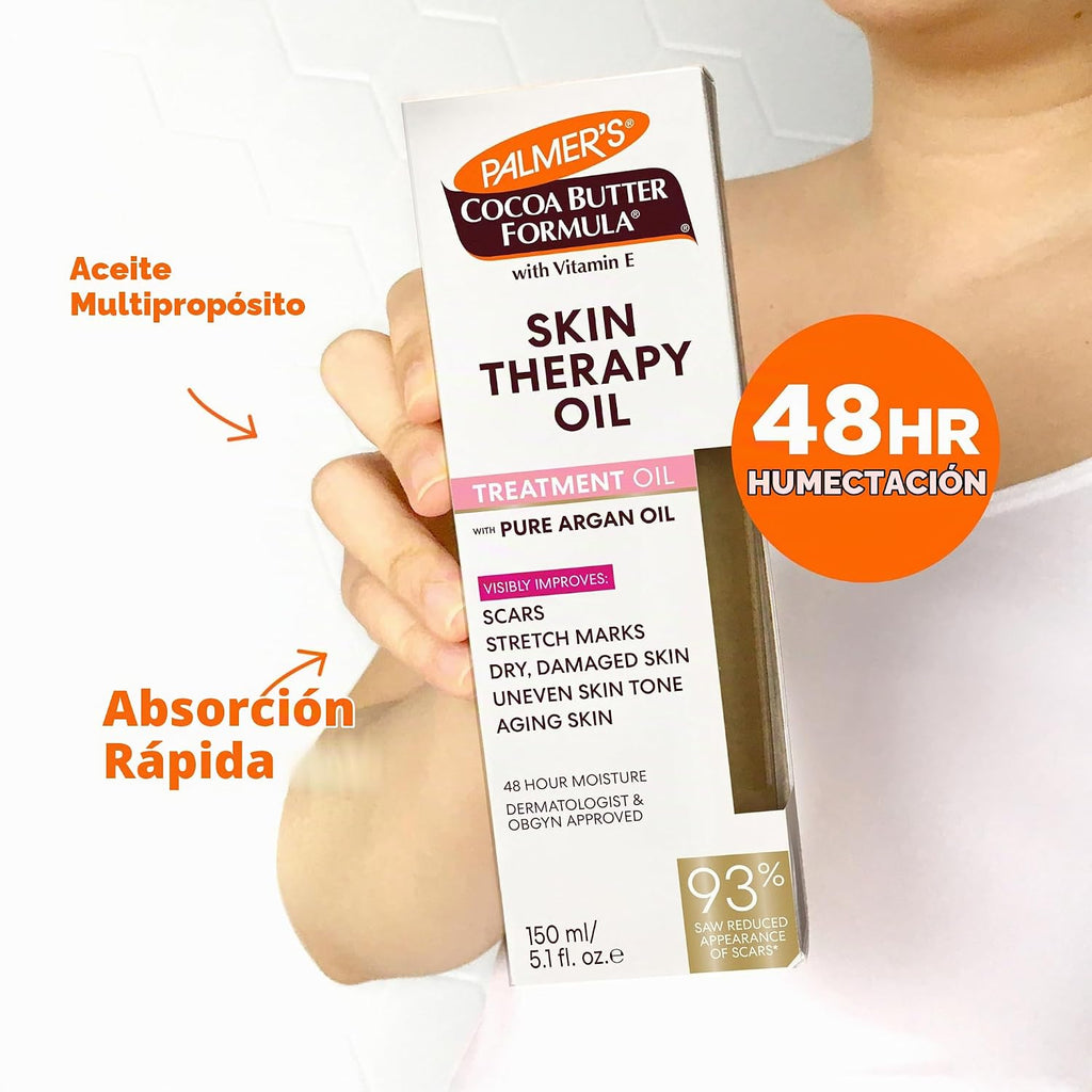 Palmer's Aceite para terapia de la piel, fórmula con vitamina E de manteca de cacao