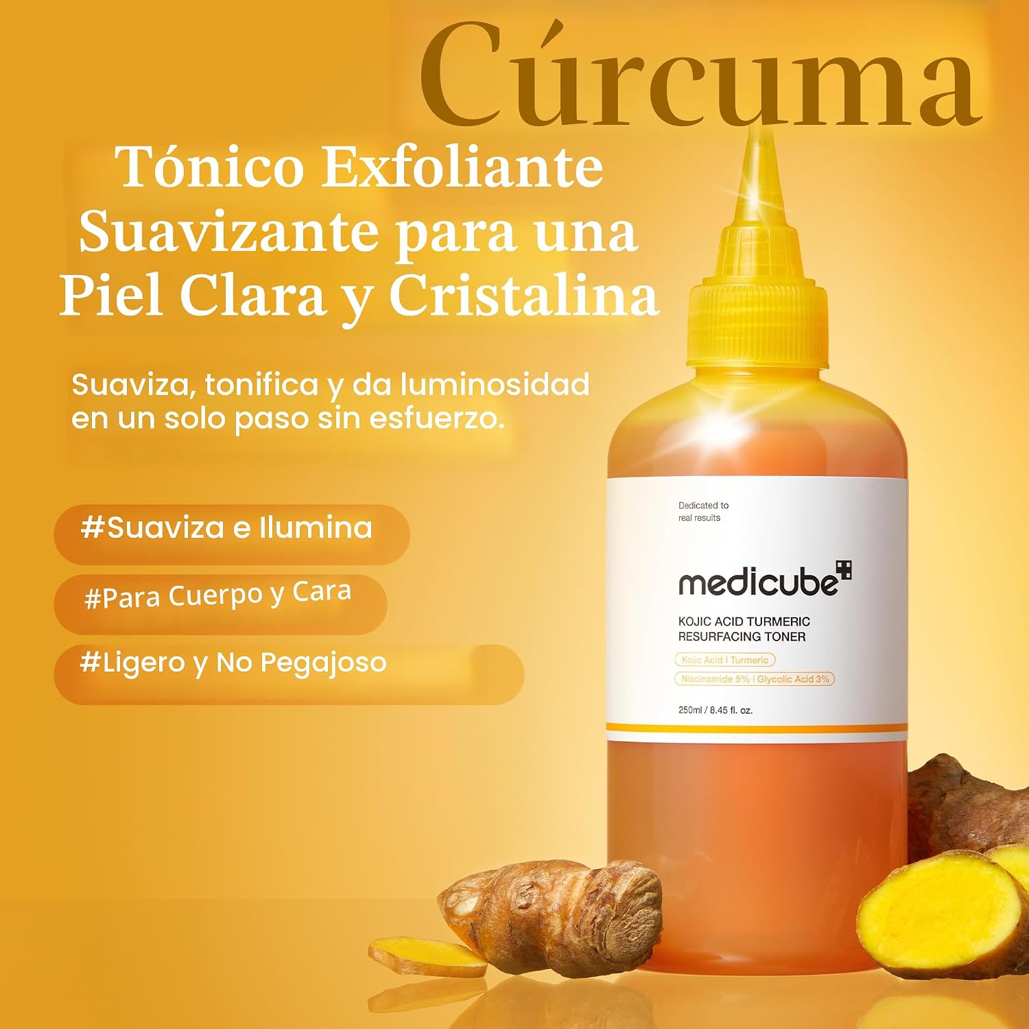 Medicube Tónico suavizante aclarante  - cúrcuma  ácido kójic - àcido glicolico- niacinamide