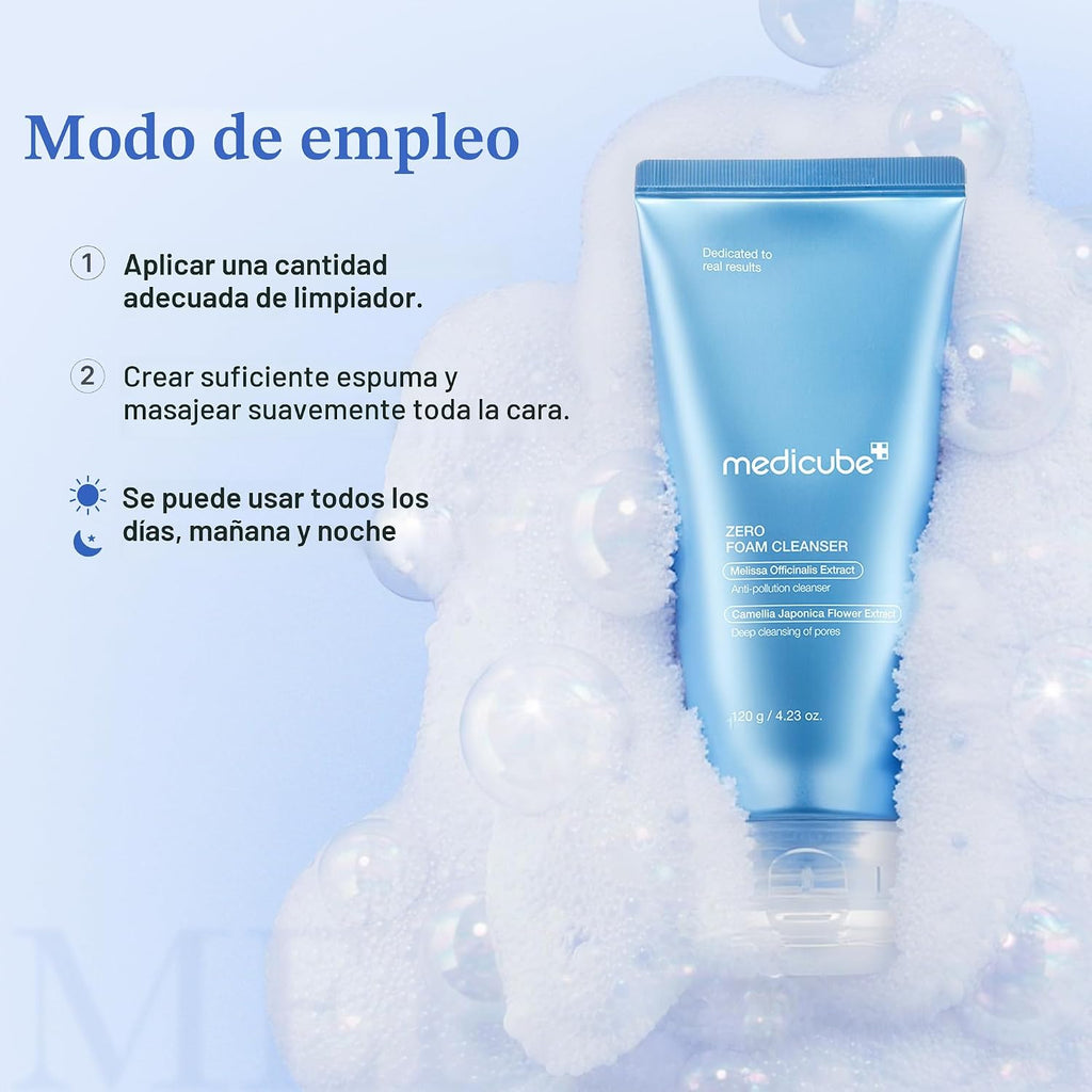 Medicube Limpiador de espuma Zero para piel sensible - Control del sebo, equilibrio de la humedad y minimización de los poros