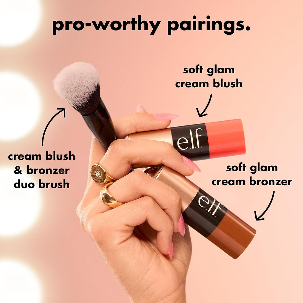 Elf Brocha -  Crema Blush & Bronzer Duo Brush 2 en 1
