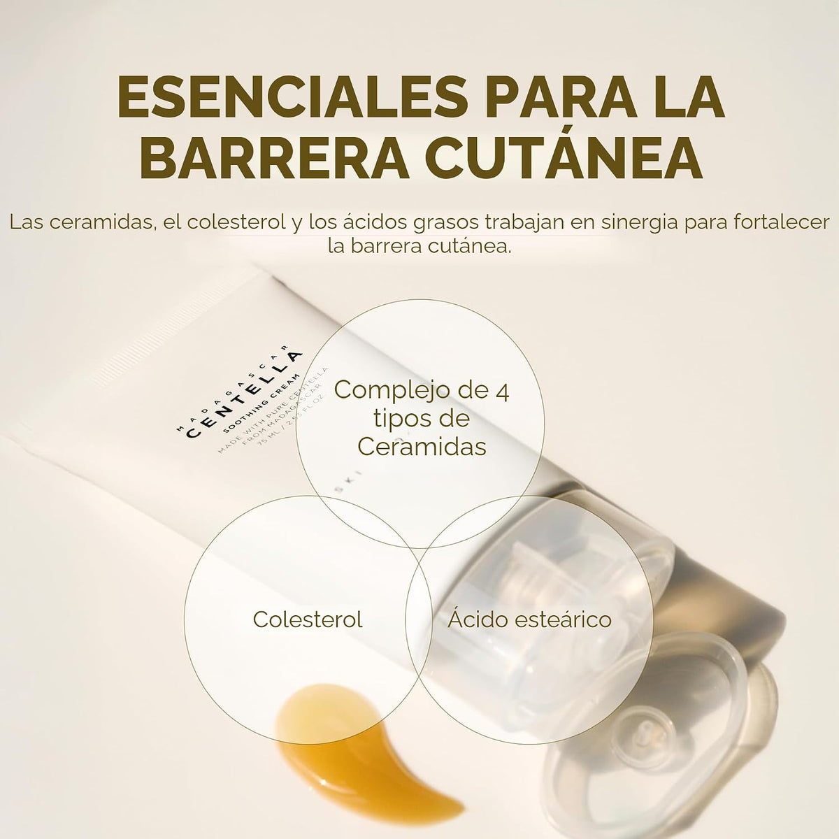 SKIN1004 Centella - Crema calmante, hidratante facial con centella asiática, crema hidratante coreana de centella para calmar y apoyar la barrera de la piel