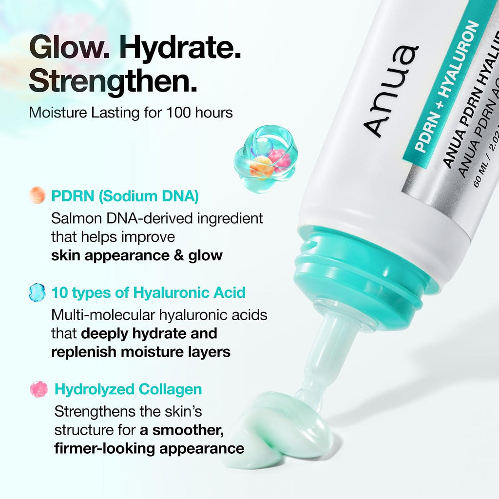 ANUA PDRN Crema Hidratante de Ácido Hialurónico 100, Hidratante ,  Colágeno-  Piel de Vidrio, Cuidado de la Piel Coreano