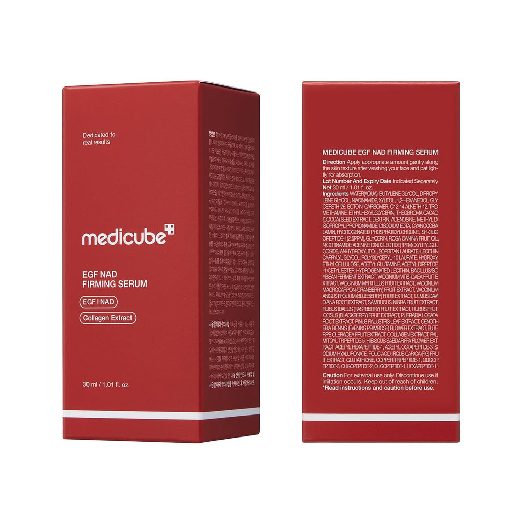 Medicube NAD EGF Suero reafirmante para cara y cuello | Suero antienvejecimiento con péptido EGF, NAD+ y colágeno | Apariencia de arrugas, elasticidad