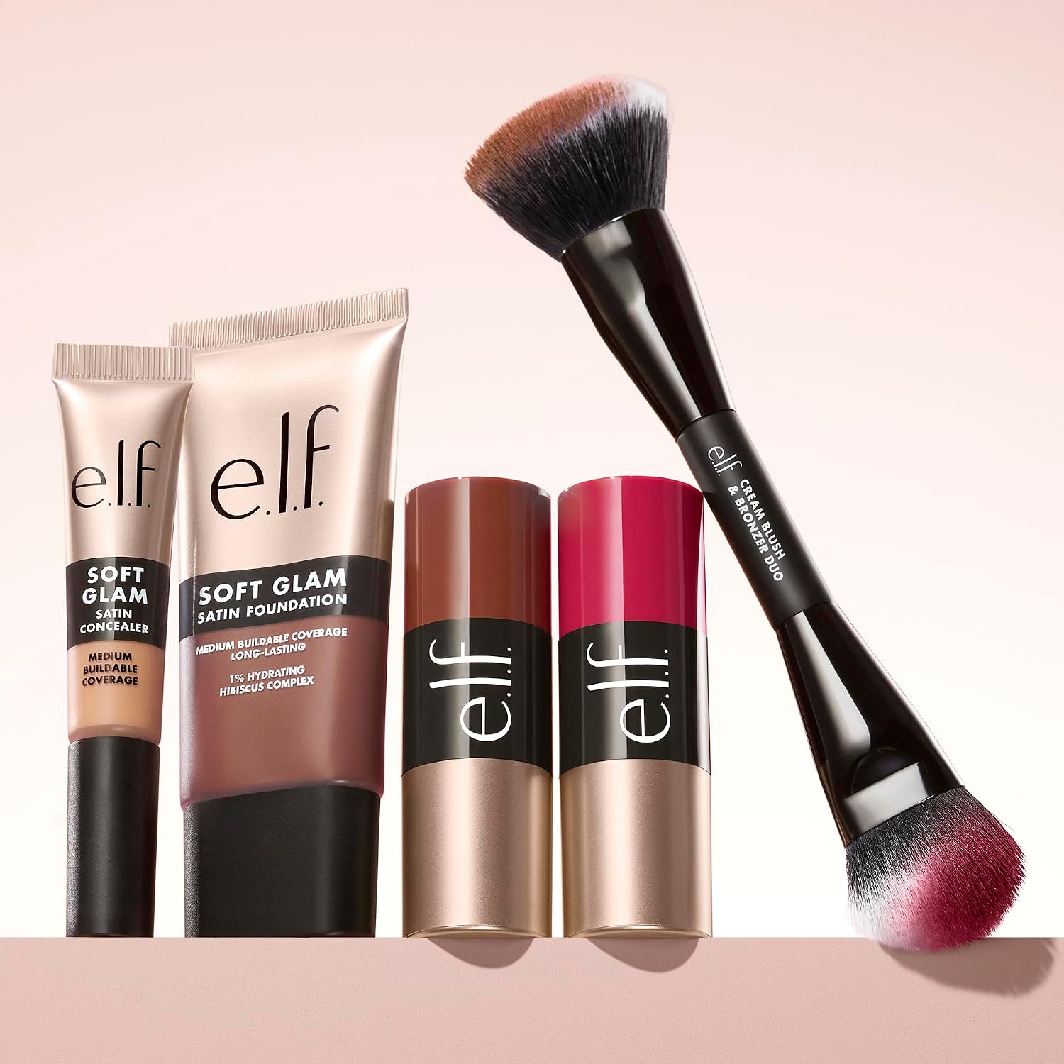 Elf Brocha -  Crema Blush & Bronzer Duo Brush 2 en 1