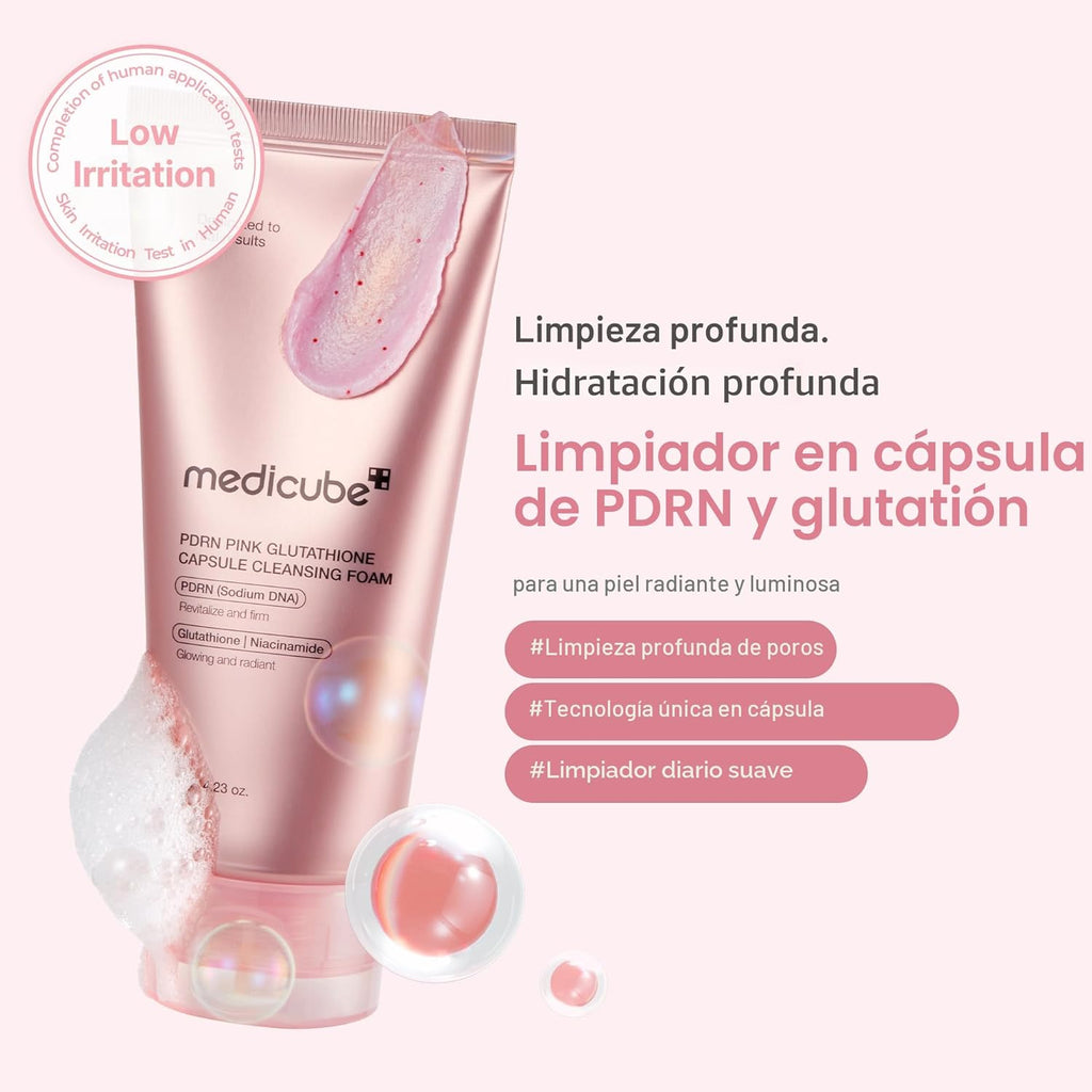 Medicube Limpiador Facial PDRN Pink Glutatión Cápsula Espuma Limpiador
