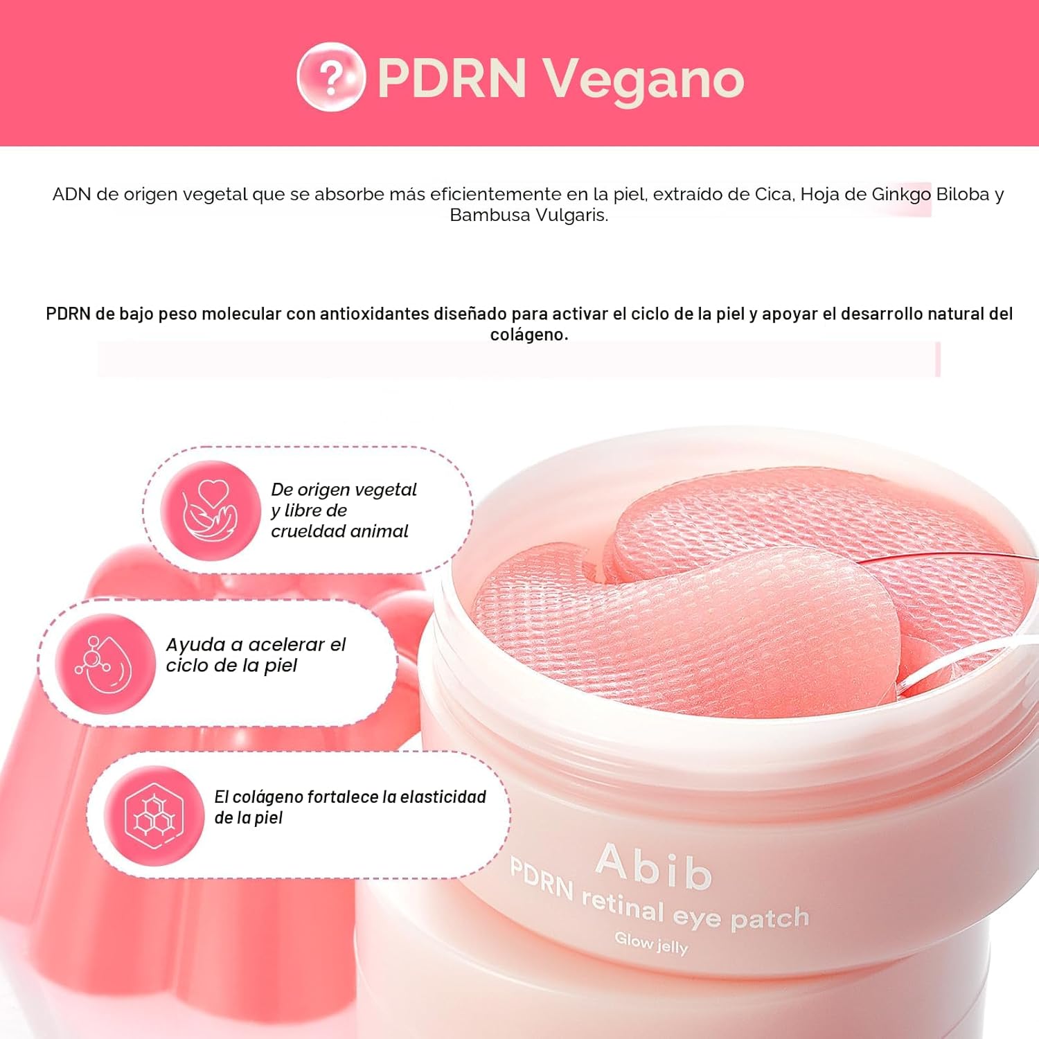 Abib - 60 Parches  para ojos con PDRN y retinal; mascarillas de hidrogel para ojeras, hinchazón, líneas finas