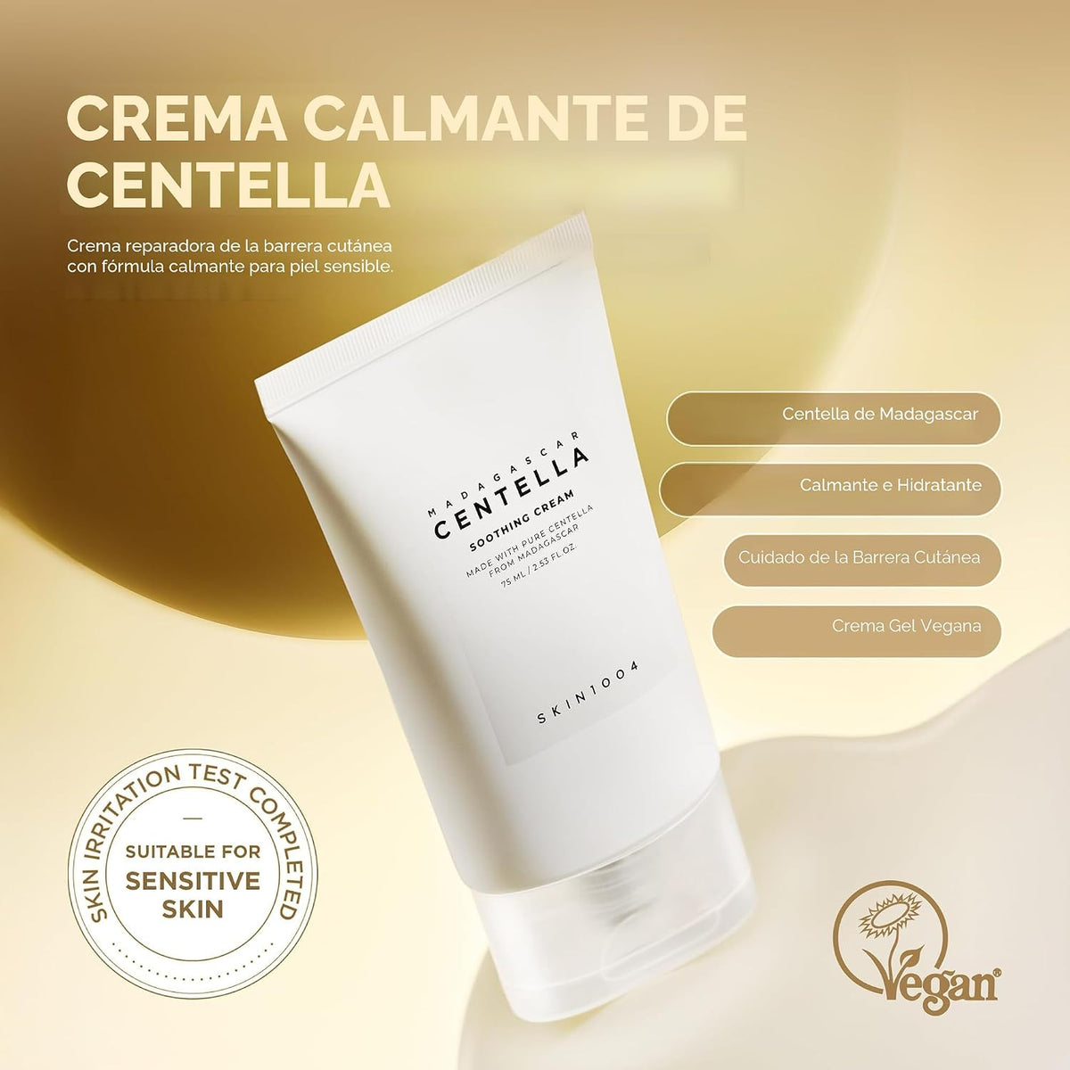 SKIN1004 Centella - Crema calmante, hidratante facial con centella asiática, crema hidratante coreana de centella para calmar y apoyar la barrera de la piel