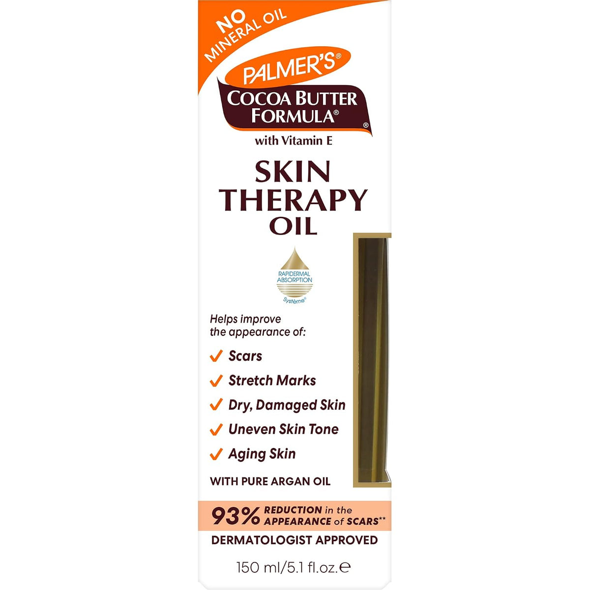 Palmer's Aceite para terapia de la piel, fórmula con vitamina E de manteca de cacao