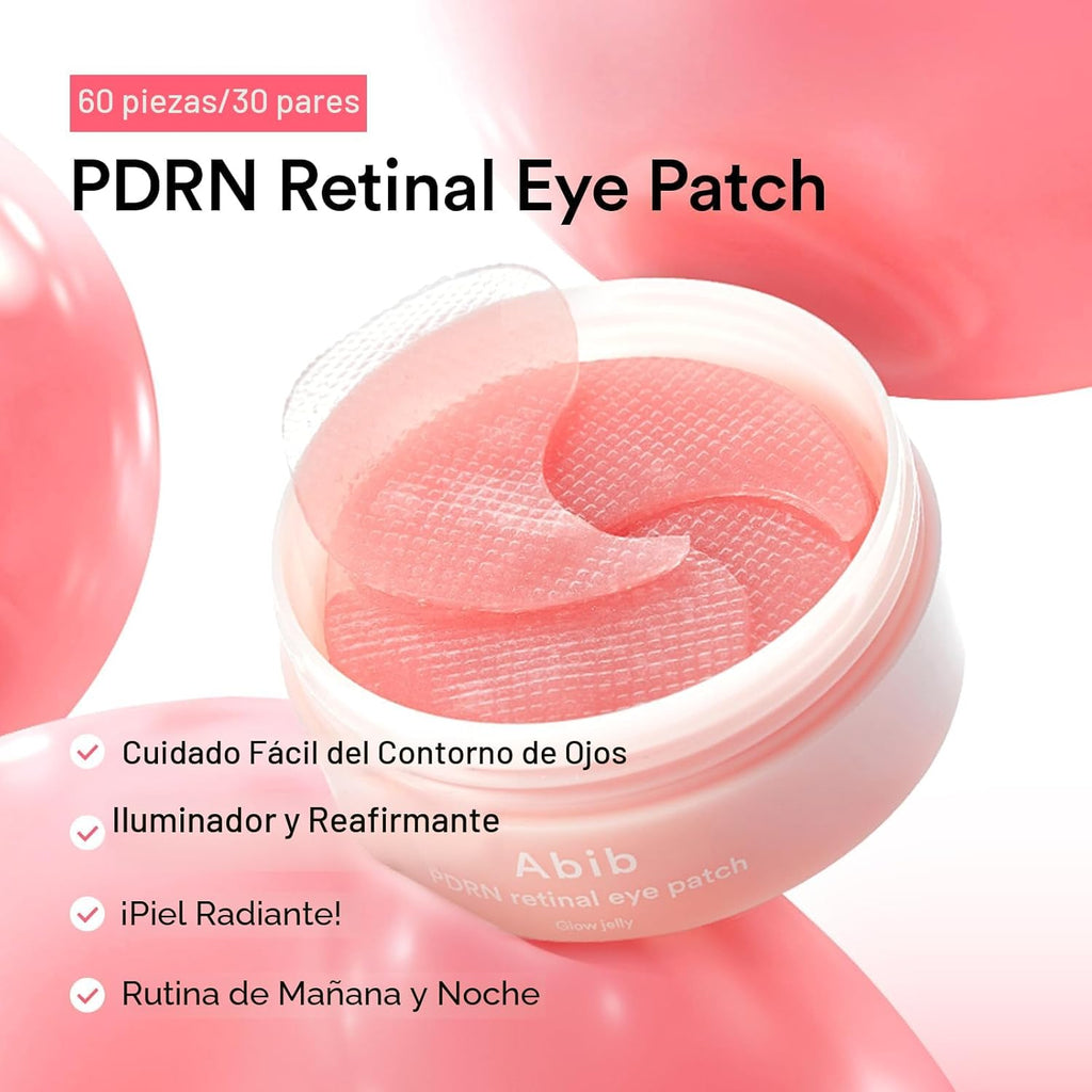Abib - 60 Parches  para ojos con PDRN y retinal; mascarillas de hidrogel para ojeras, hinchazón, líneas finas
