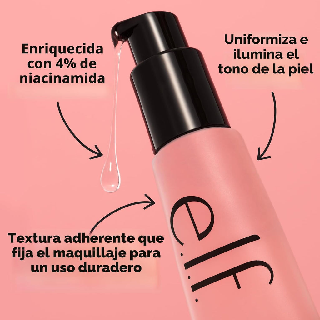 Elf Power Grip Primer + 4% Niacinamida, primer facial en gel hidratante