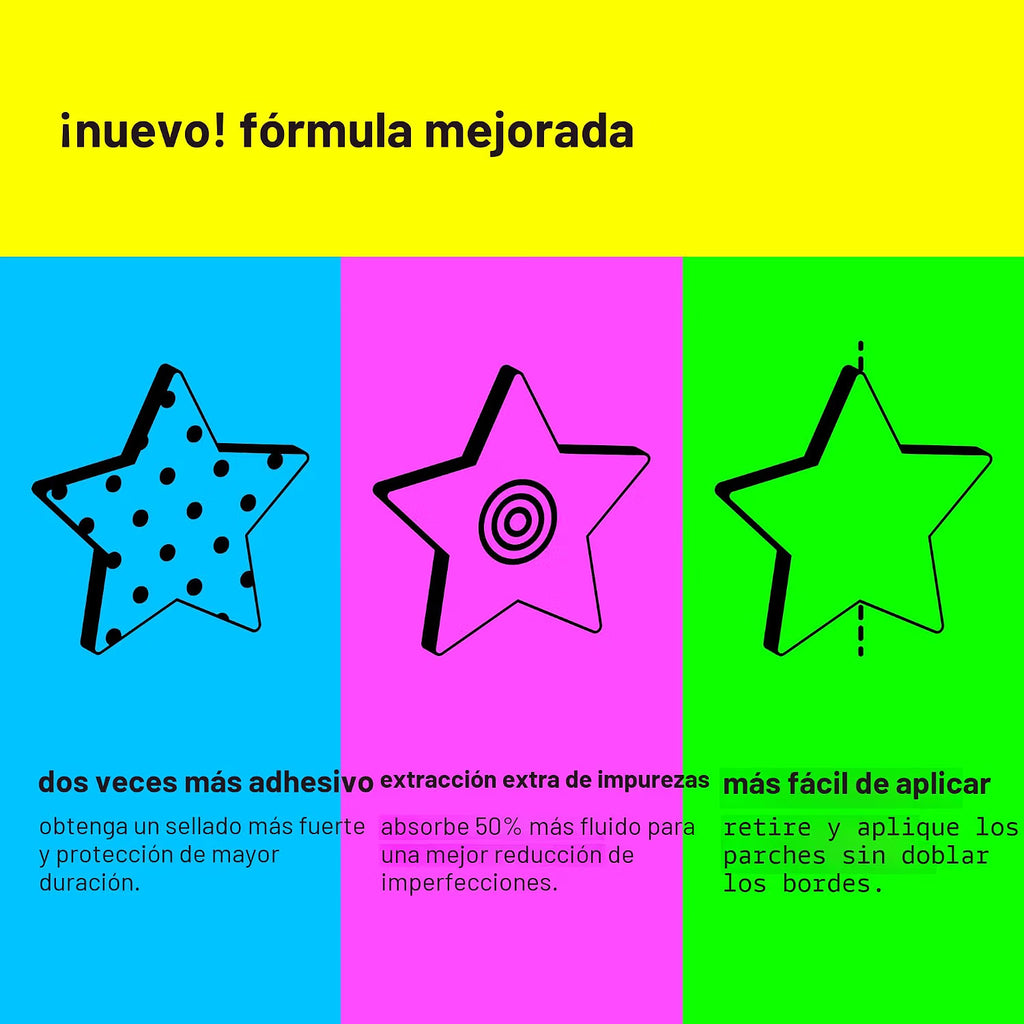 Starface Hydro-Star® Big Blue Compact + Parche de estrella hidrocoloide, 32 | Probado por dermatólogos, compacto con espejo recargable
