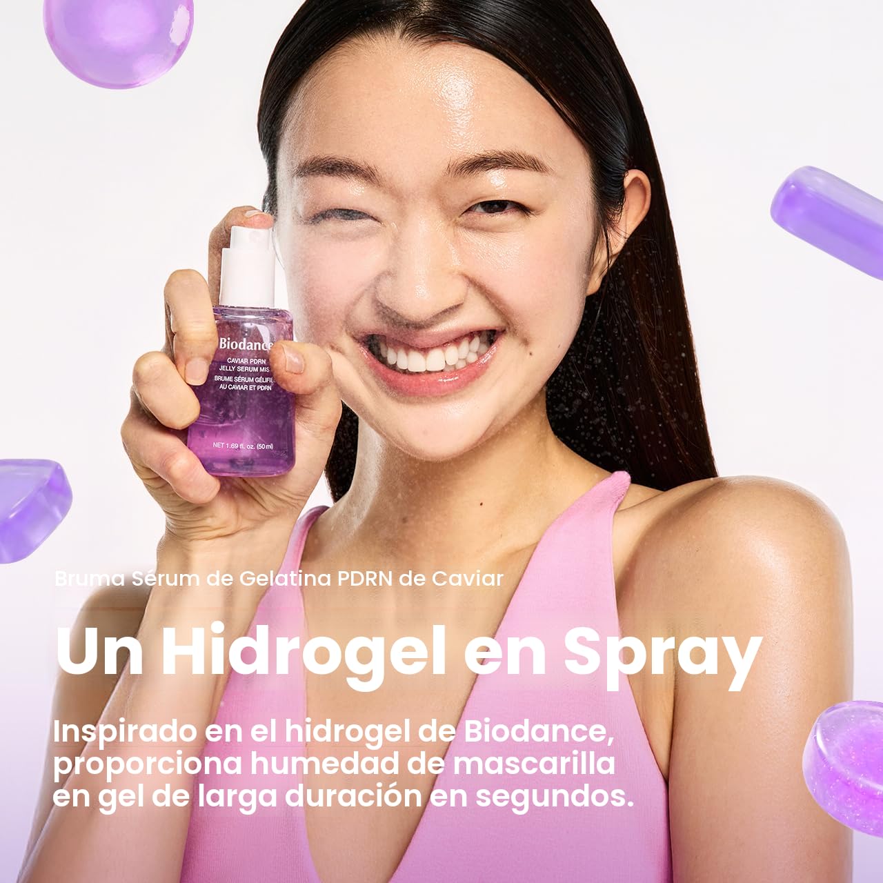 BIODANCE Caviar PDRN Jelly Serum Mist, spray facial hidratante, spray facial revitalizante y radiante, hidrogel