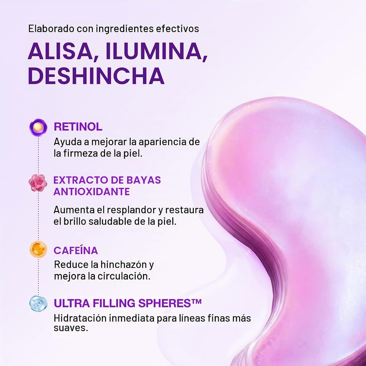ANUA Retinol Berry Eye Patches, 60 unidades | Máscara de hidrogel para ojos hinchados, ojeras y líneas finas, niacinamida de cafeína, cuidado de la piel coreano