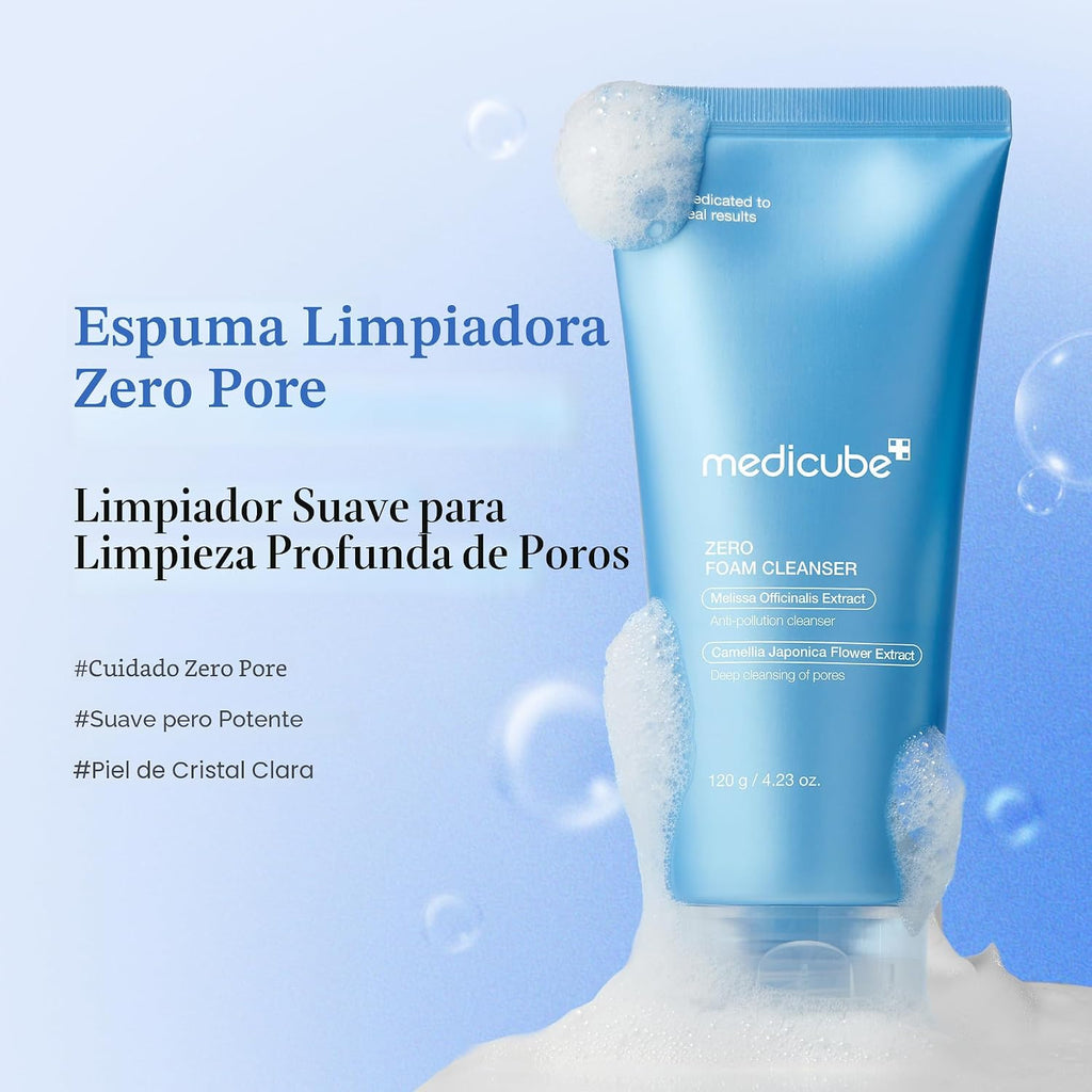 Medicube Limpiador de espuma Zero para piel sensible - Control del sebo, equilibrio de la humedad y minimización de los poros