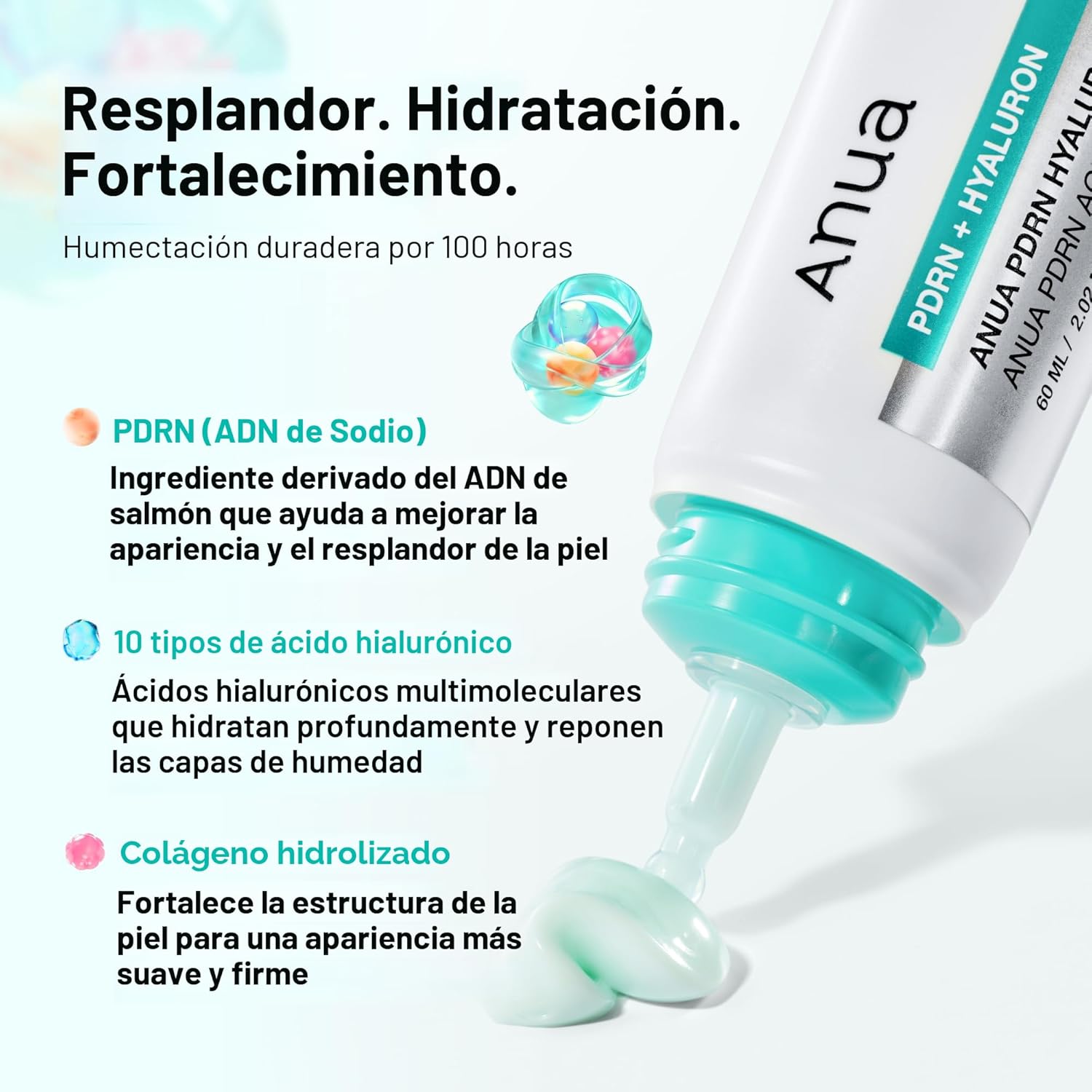 ANUA PDRN Crema Hidratante de Ácido Hialurónico 100, Hidratante ,  Colágeno-  Piel de Vidrio, Cuidado de la Piel Coreano