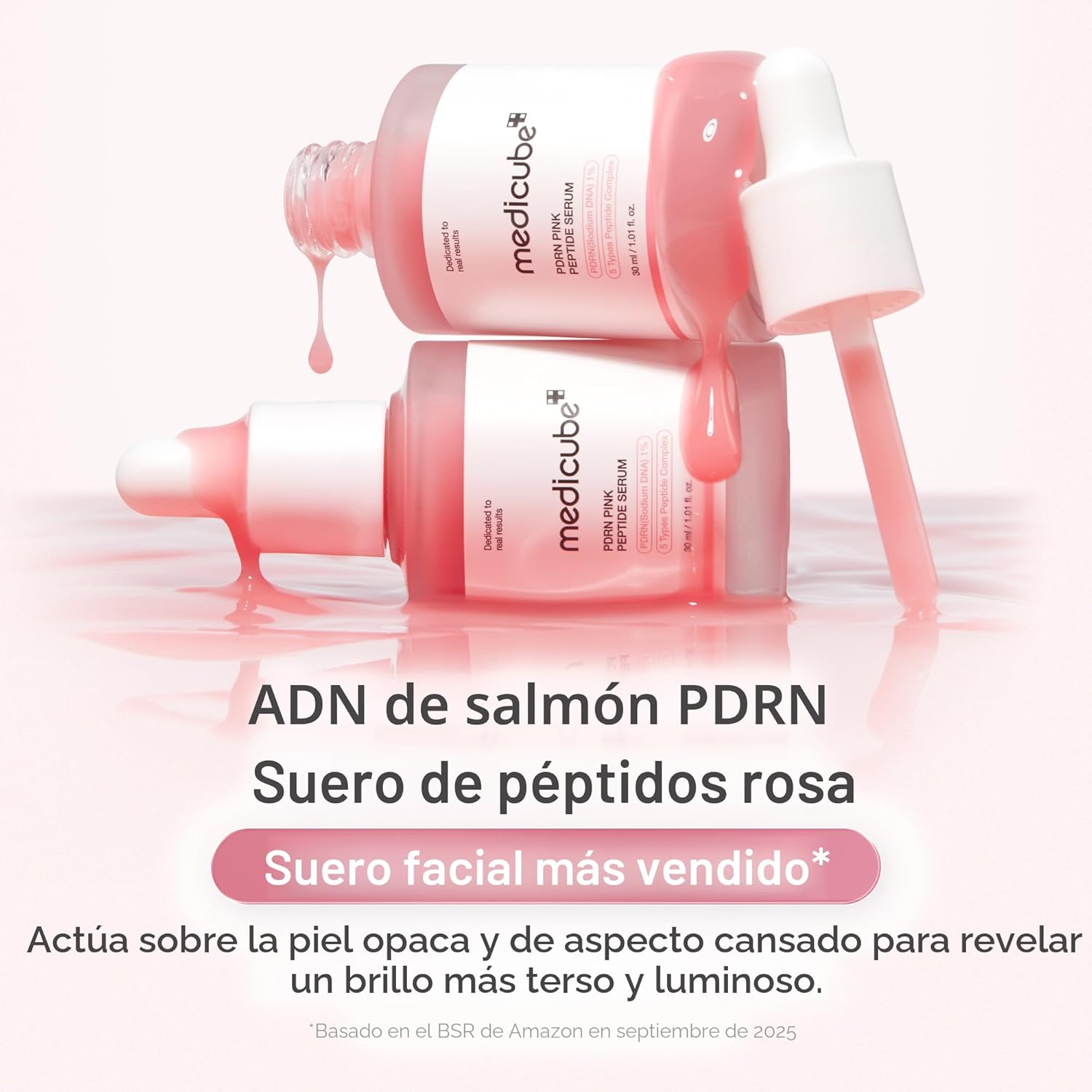 Medicube Salmon PDRN suero de péptido rosa ADN de salmón PDRN Crema de cápsula de colágeno rosa | Para piel firme y radiante | Cuidado de la piel coreano