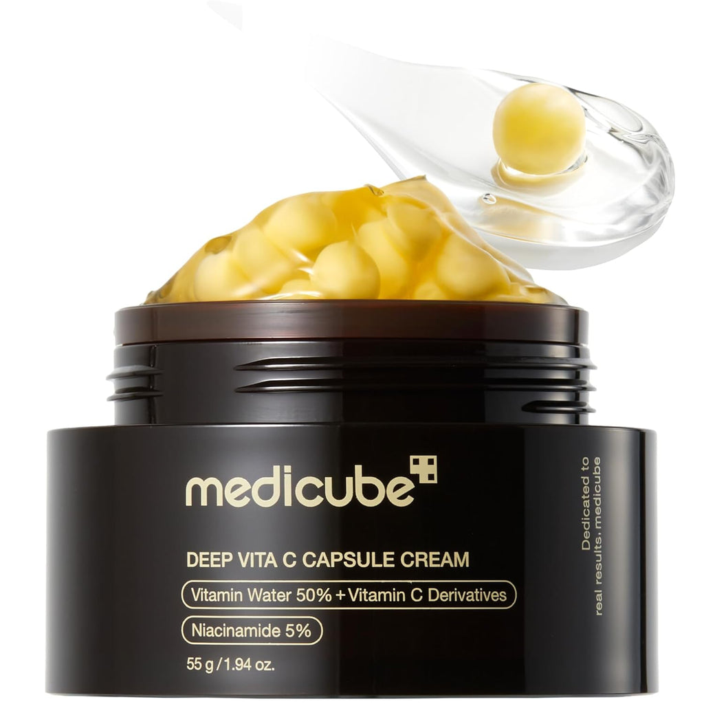 Medicube Crema cápsula con vitamina C profunda | Liposoma Vitamina C Golden Capsule para una piel radiante y de aspecto firme