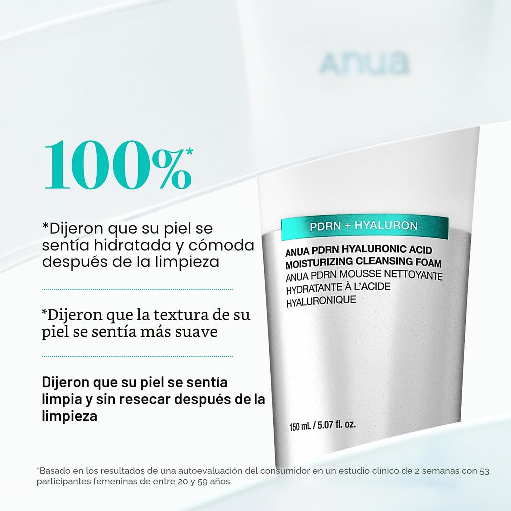 Anua PDRN - Espuma limpiadora hidratante con ácido hialurónico