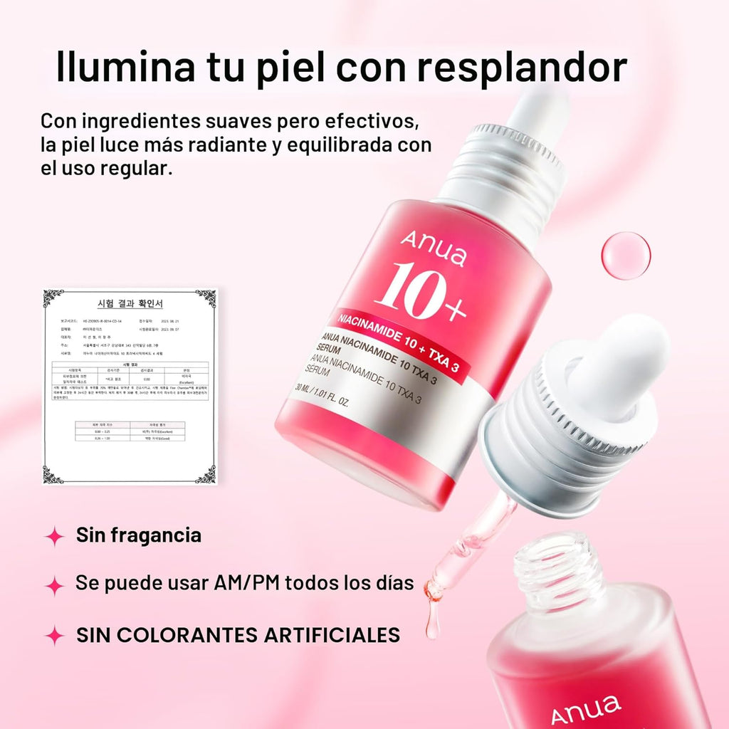 ANUA Suero de Niacinamida 10 + TXA 4, Ácido Hialurónico,