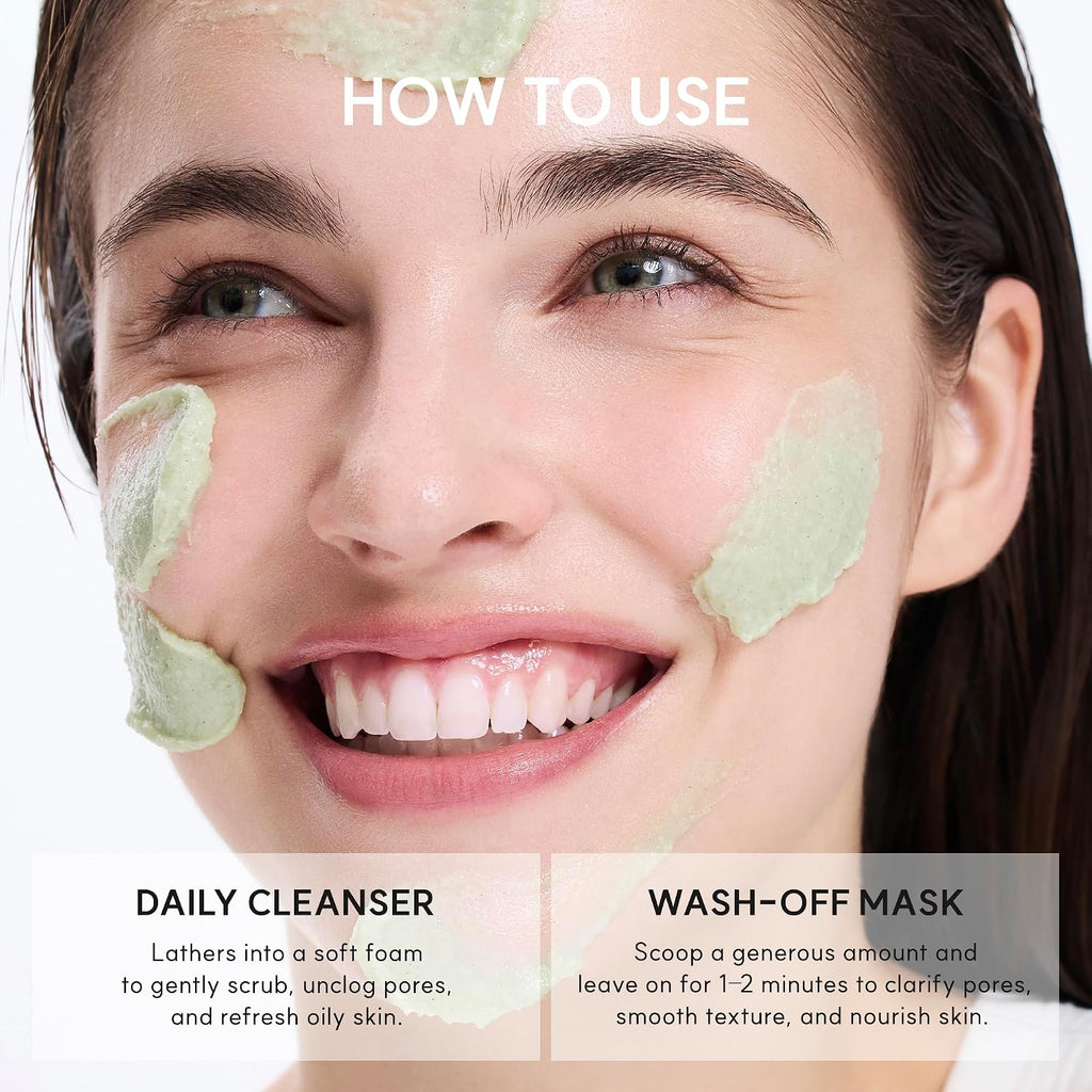 Arencia Limpiador Facial de Arroz Coreano Mochi - Jabón para la Cara, Exfoliante Suave Todo en Uno para Limpieza Profunda, Hidratación, Minimización de Poros, Pieles con Tendencia al Acné,