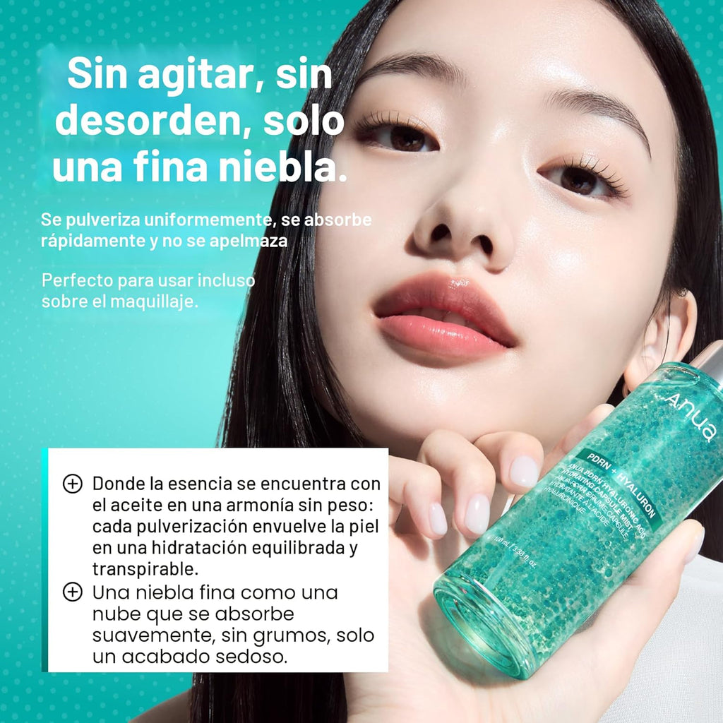 Anua PDRN - Suero facial en aerosol con brillo de colágeno, niebla facial hidratante