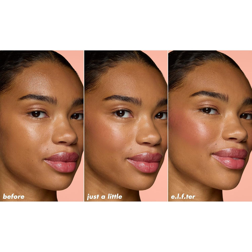 Elf  Soft Glam Cream Blush Stick - Rubor en crema para un acabado natural y satinado, fabricado con manteca de karité