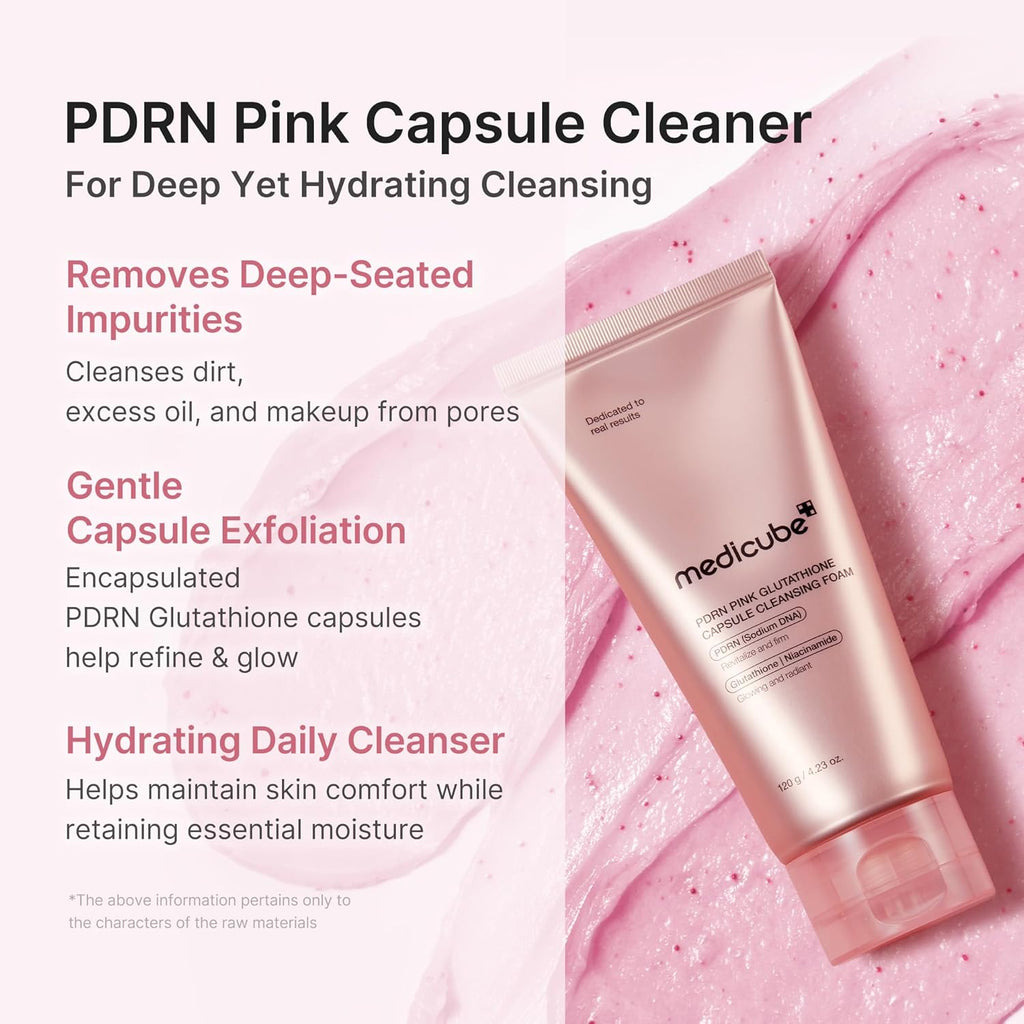 Medicube Limpiador Facial PDRN Pink Glutatión Cápsula Espuma Limpiador
