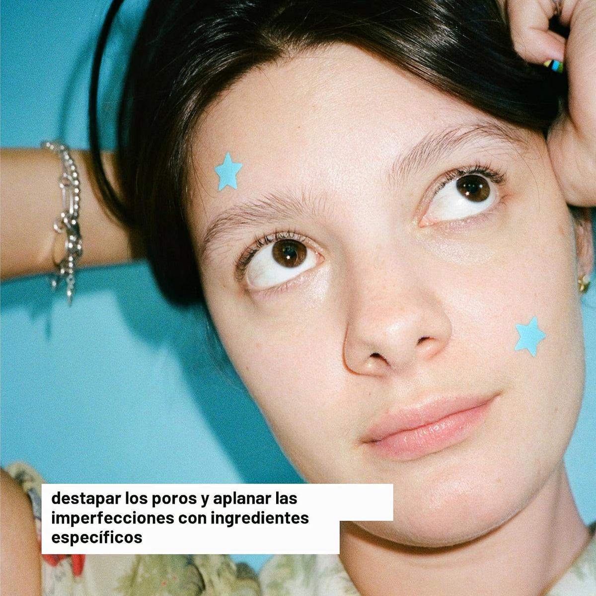 Starface Hydro-Star® Big Blue Compact + Parche de estrella hidrocoloide, 32 | Probado por dermatólogos, compacto con espejo recargable