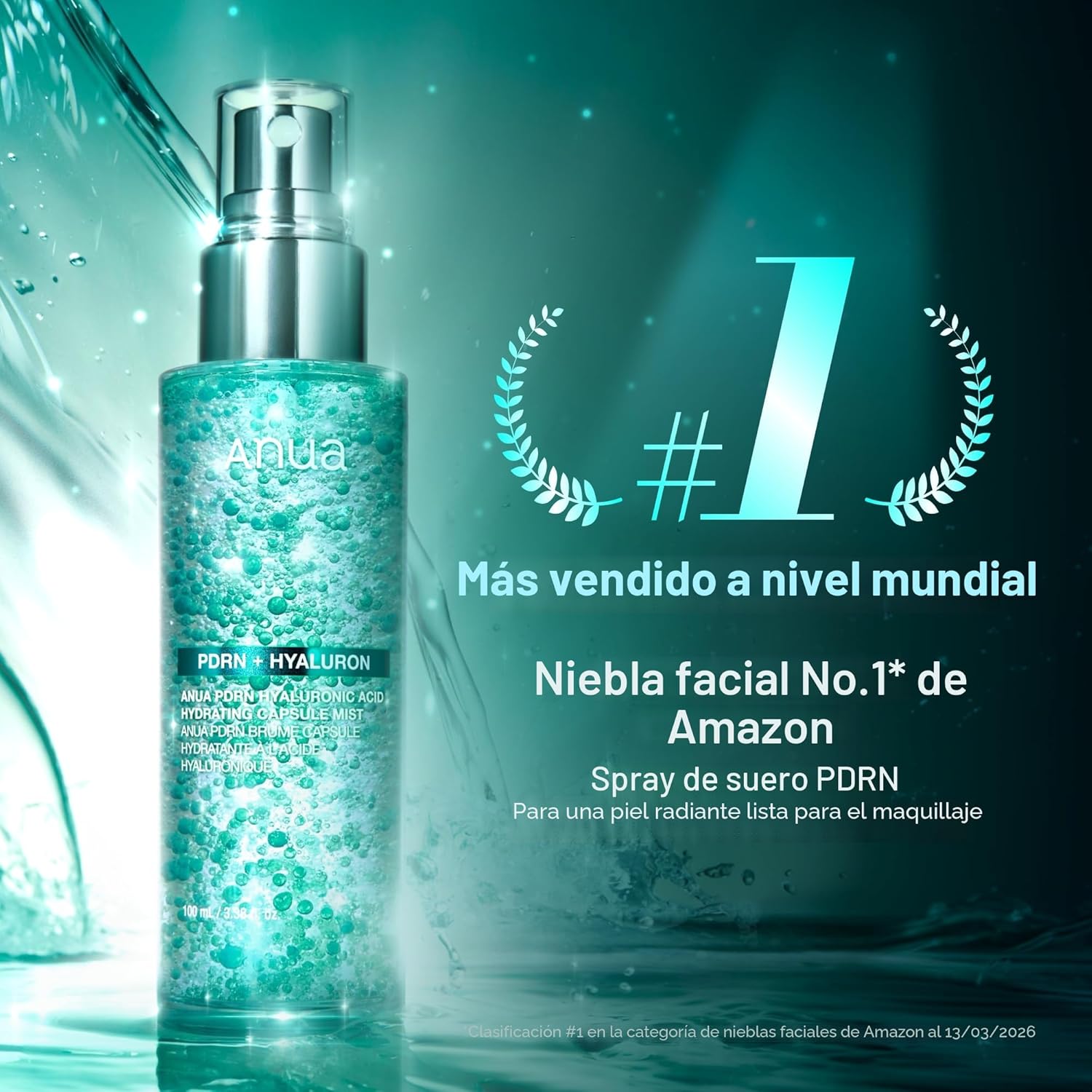 Anua PDRN - Suero facial en aerosol con brillo de colágeno, niebla facial hidratante