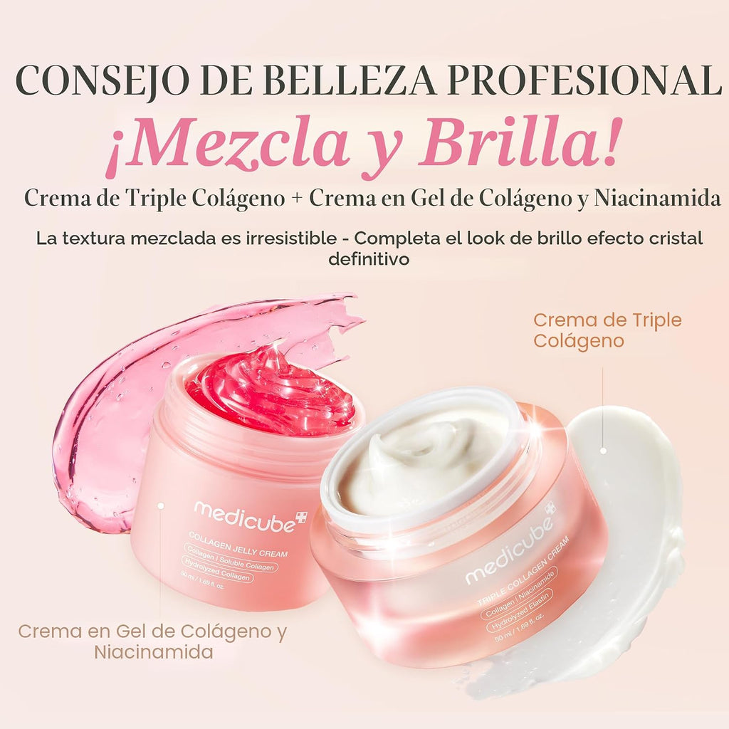 Medicube Crema de Colágeno Triple – Crema Hidratante y Reafirmante con Ácido Hialurónico, Elastina Premium, Manteca de Karité