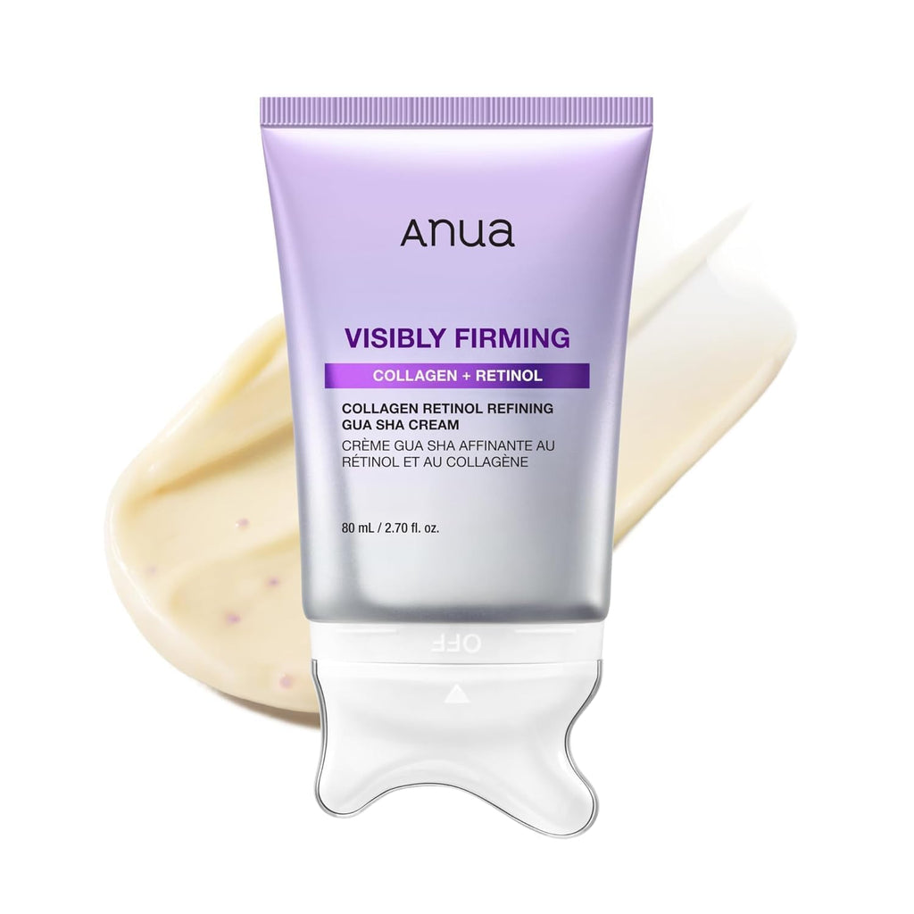 ANUA Crema Gua Sha Refinadora de Retinol de Colágeno, Crema de Cuello para Levantar y Reafirmar, Línea de Mandíbula a Décolleté, Hidratante Diario, Cuidado de Línea Fina, Masajeador de Cuello, Cuidado Coreano de la Piel