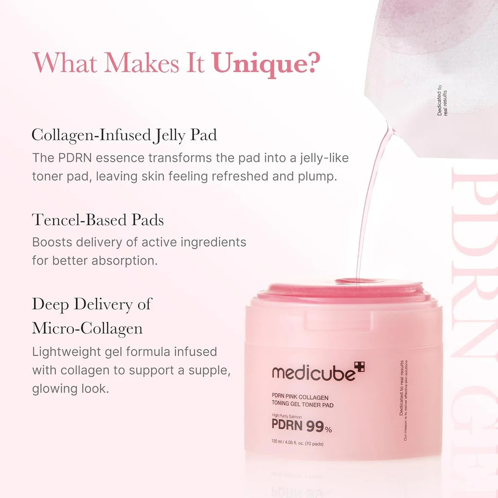 Medicube Pdrn Pink Collagen Gel Toner pad