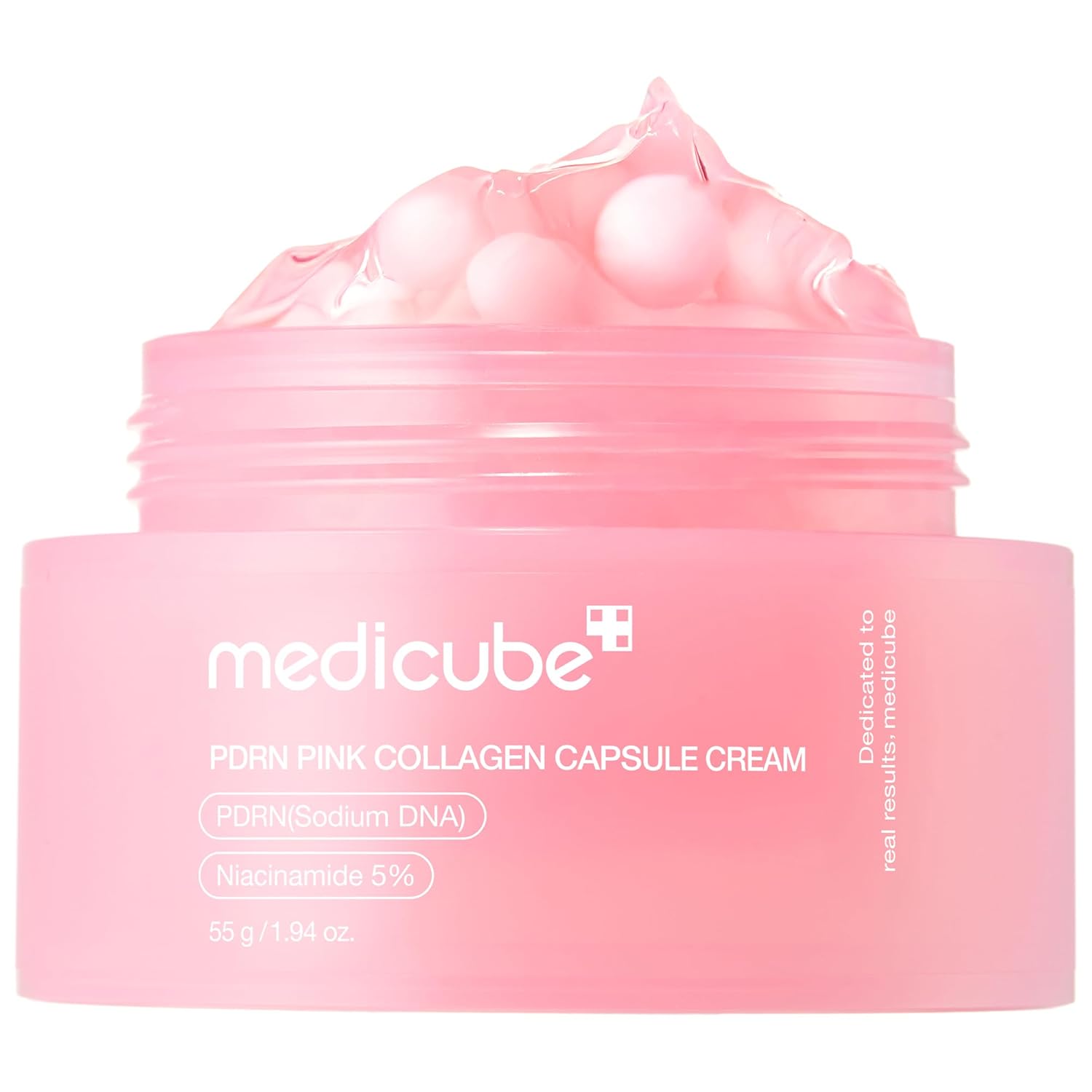 Medicube Crema cápsula con salmón ADN PDRN colágeno rosa | Crema hidratante ligera con PDRN, niacinamida