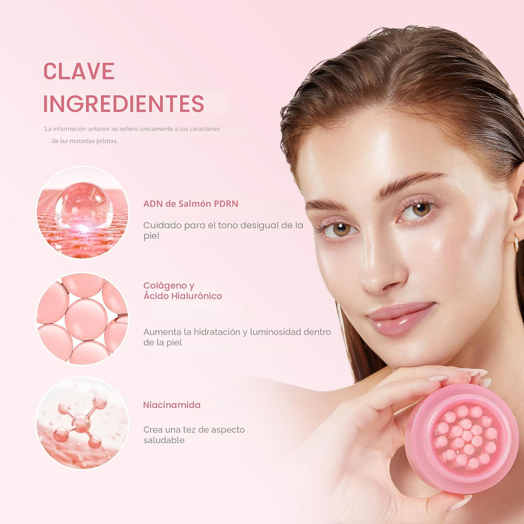 Medicube Crema cápsula con salmón ADN PDRN colágeno rosa | Crema hidratante ligera con PDRN, niacinamida