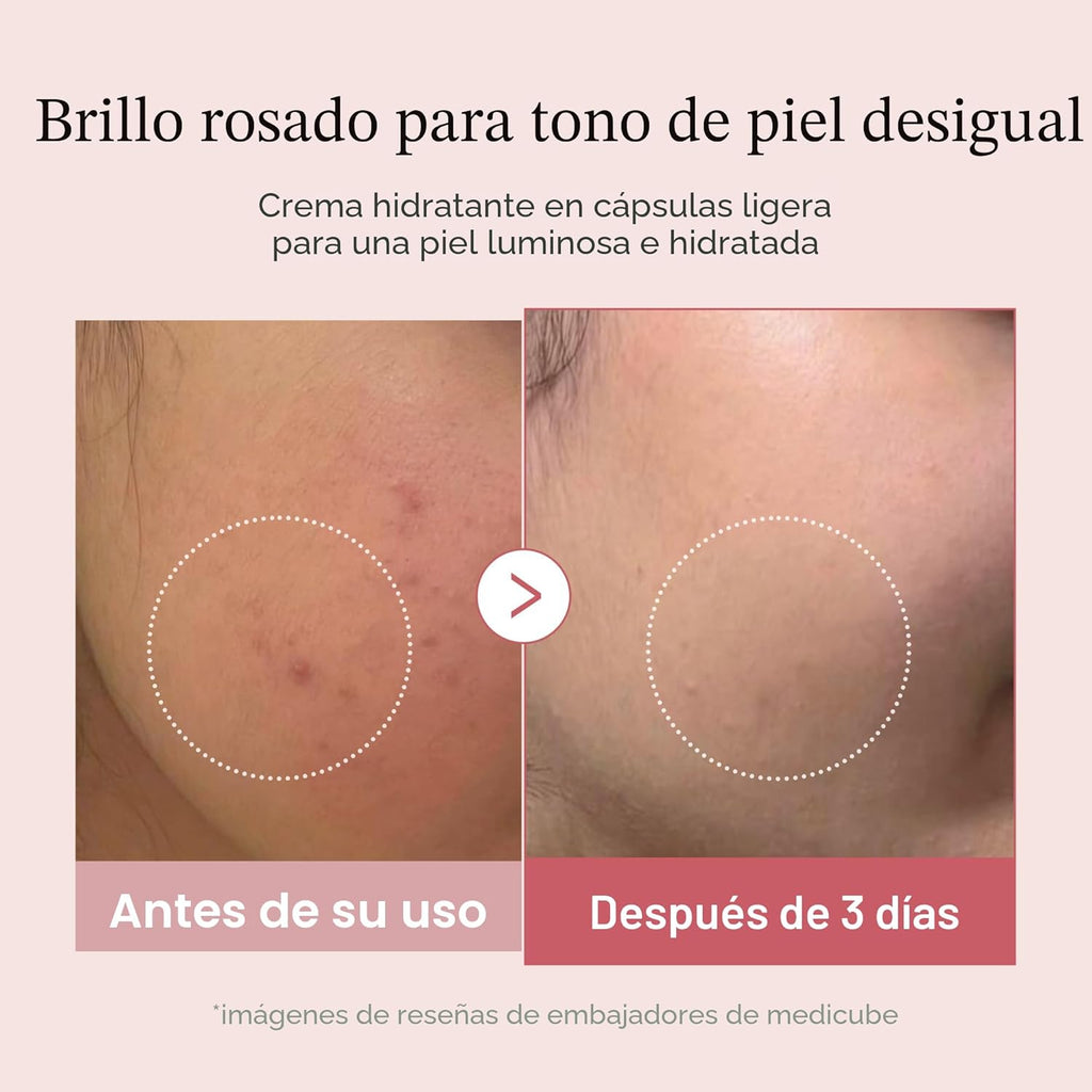 Medicube Crema cápsula con salmón ADN PDRN colágeno rosa | Crema hidratante ligera con PDRN, niacinamida