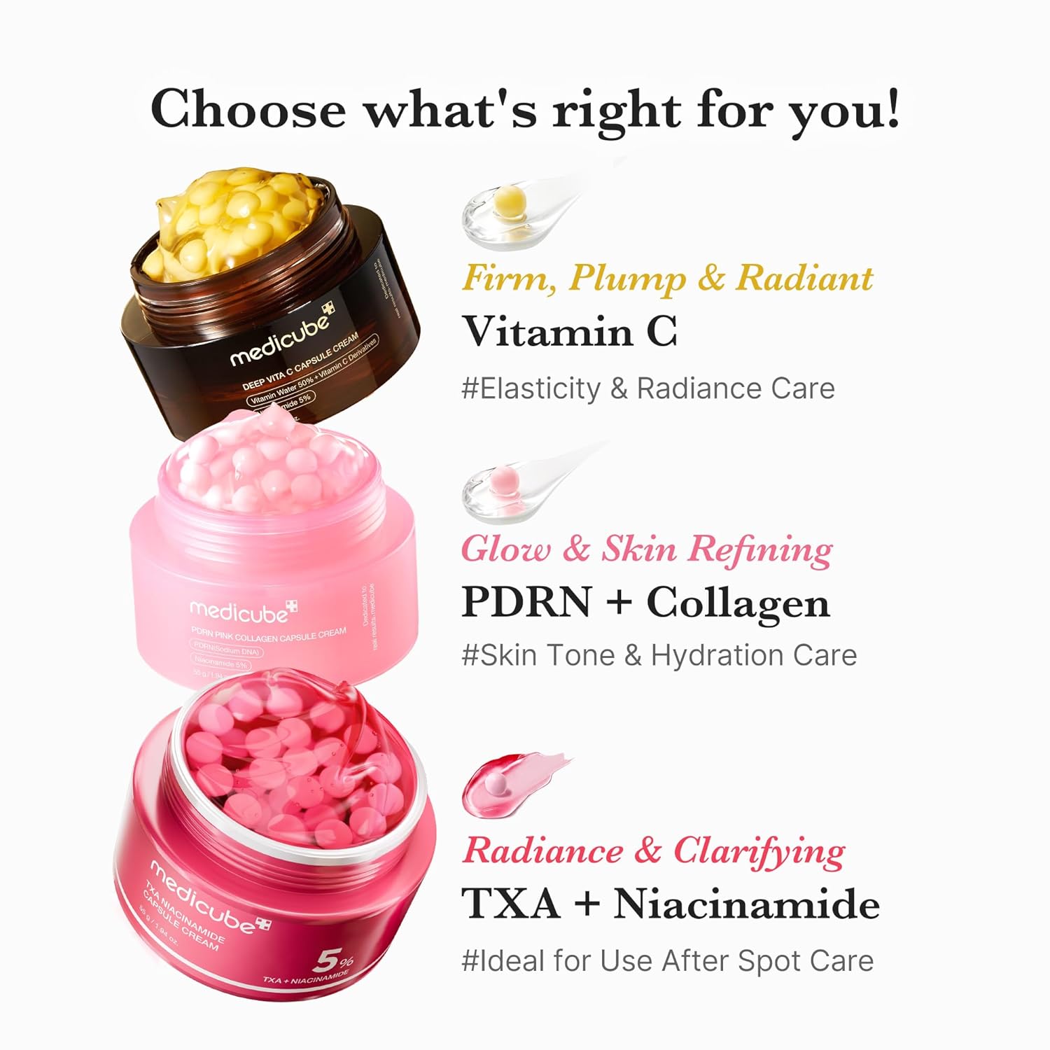 Medicube Crema cápsula con salmón ADN PDRN colágeno rosa | Crema hidratante ligera con PDRN, niacinamida