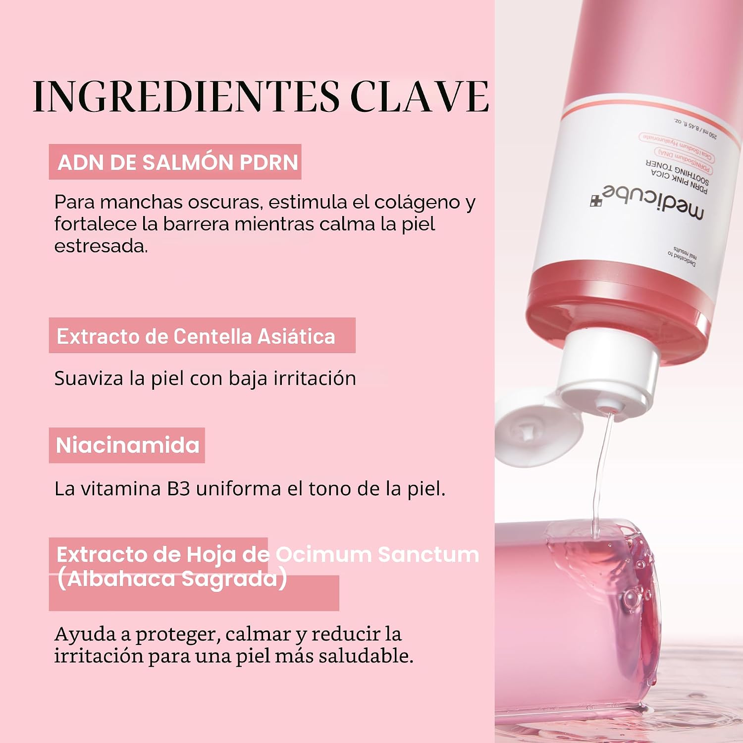 Medicube Salmon DNA PDRN Pink CICA Tónico Calmante