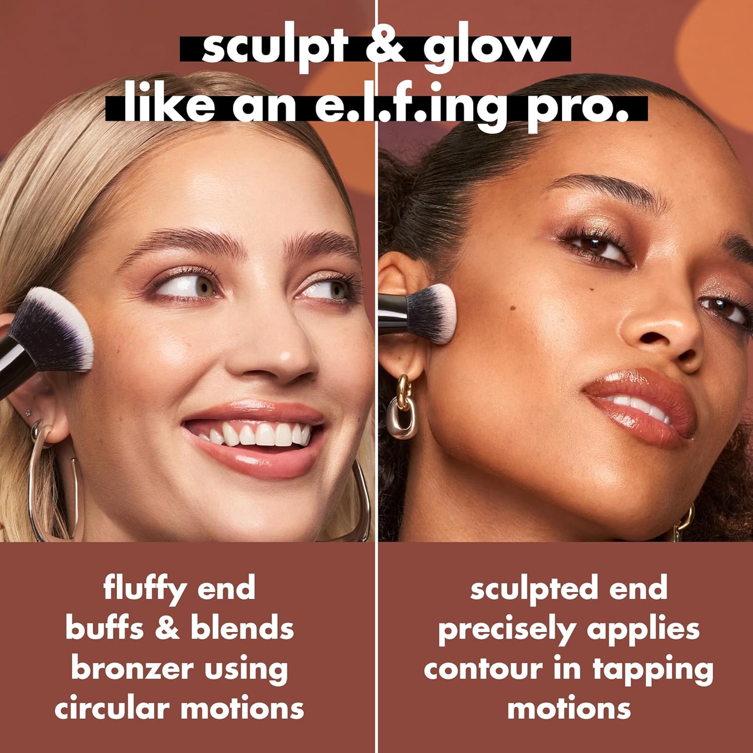 Elf  Liquid Bronzer & Contour Duo Brush